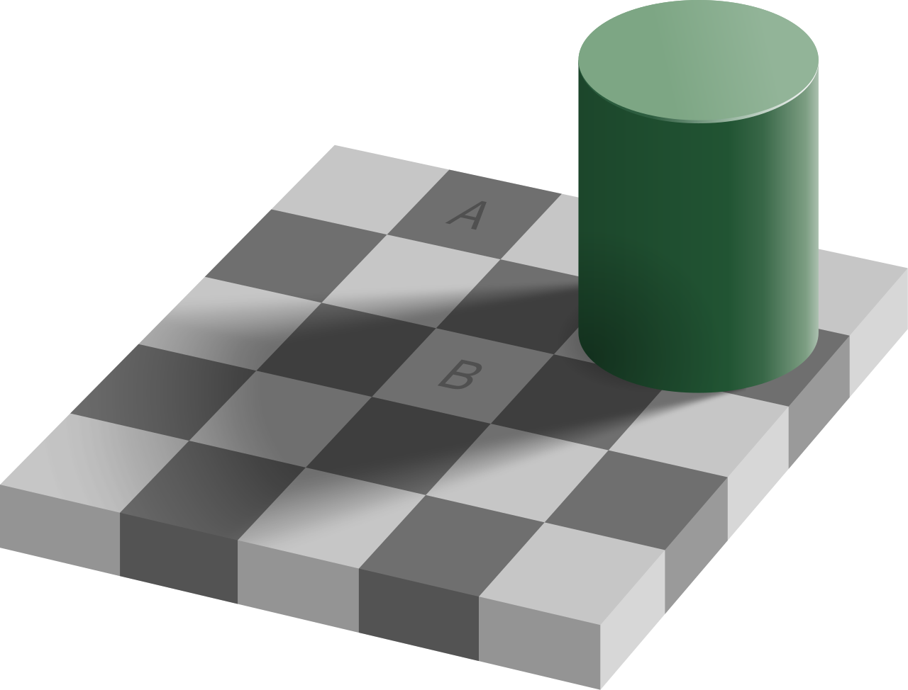 The checker shadow optical illusion